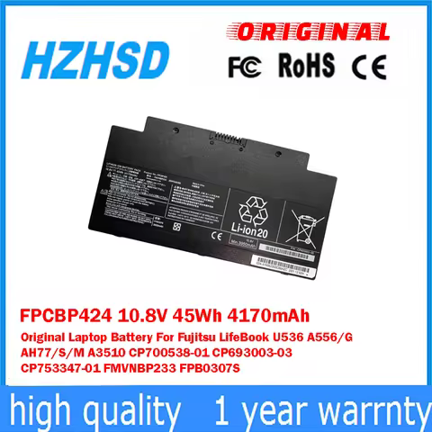 FPCBP424 10.8V 45Wh 4170mAh Original Laptop Battery For Fujitsu LifeBook U536 A556/G AH77/S/M A3510 