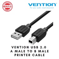 Vention 5/3/1.5 Meter USB 2.0 Type A to B Male to Male Printer Cable, Black - VAS-A59-B500/VAS-A59-B
