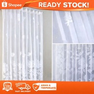 White Floral Curtain Vitrase | Thin Curtain ELEGAN | Ready Stock