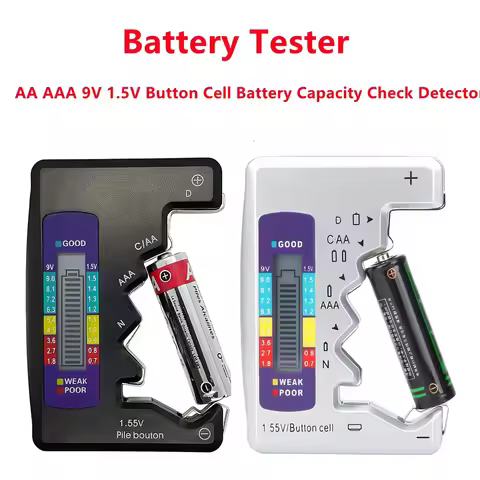 Digital Battery Tester LCD Display C D N AA AAA 9V 1.5V Button Cell Battery Capacity Check Detector 