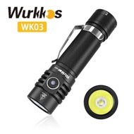 Wurkkos ไฟฉาย LED WK03 18650 1800LM ATR Luminus USB แบบชาร์จไฟได้ SST40 C IP68กันน้ำสำหรับการเดินป่าตั้งแคมป์