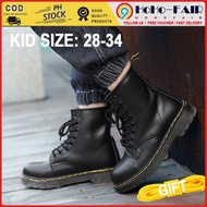 KID Martin Boots Leather Thick Bottom Shoes Dr Martens Classic High Top Boots Boy&amp;Girl Size 28-34