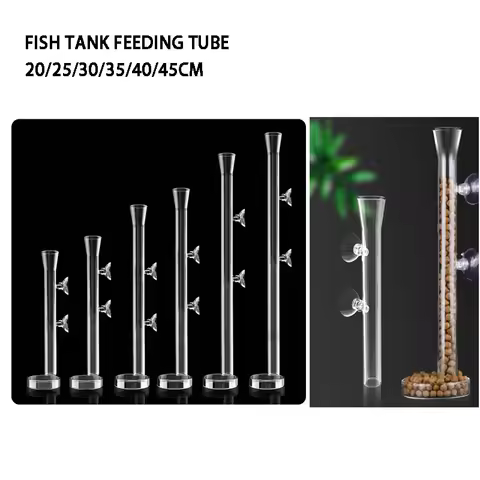 Aquarium Clear Glass Shrimp Feeding Tube Food Feeder Pipe Holder with Suction Cups Shrimp Fish Tank 