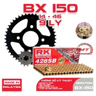 RK Takasago Chain - Brixton BX 150cc 14T 46T 9mm gold Chain sprocket