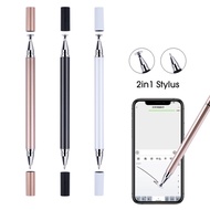 2 In 1 Stylus Double Head Capacitive Pen Universal Touch Screen Pens Mobiles Writing Accessories Comfort Grip High Sensitivity Anti-slip Fits Phones Tablets Monitors