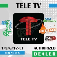 TELE TV teletv IPTV PLAYER (Android TV/Box/Phone/SmartTV/IOS) 1/3/6/12/24/36/48 Months & Lifetime