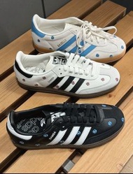 👟 「Brand New」adidas originals SAMBA OG GAZELLE Low 刺繡小碎花 小雛菊 板鞋 德訓平底鞋 白黑 黑白藍 灰藍色