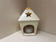 Ceramic essential oil incense candle holder/tealight holder with star motif/Christmas Lighthouse Can