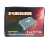 CAR AMPLIFIER  เพาเวอร์แอมป์ติดรถยนต์แรงๆ ดีๆ FOKKER รุ่น FKA-4.400 CLASS AB 4CH สีเทา แบรนด์ดังจาก 