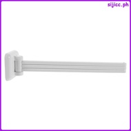 Bath Towel Holder Swing Out Rag Bar Bathroom Hand Towel Drying Rack 3-Bar Folding Arm Swivel Hanger 