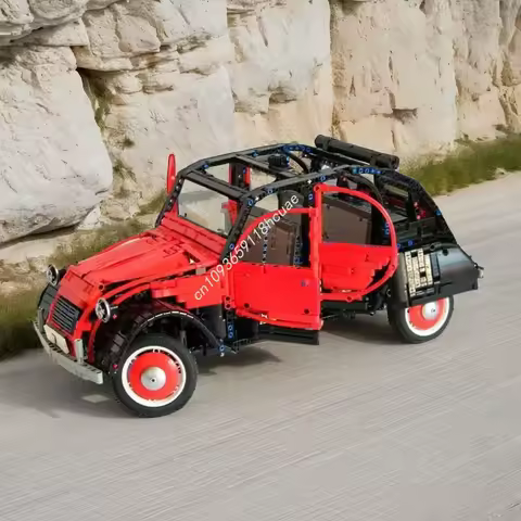 2237Pcs Citroënes 2CV Charleston Classic Retro Car Vintage Automobile Diy Education Model Moc Buildi