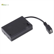 3XAA Battery Case with Cover and Switch Connected to USB Female Connector USB Female Socket Battery 