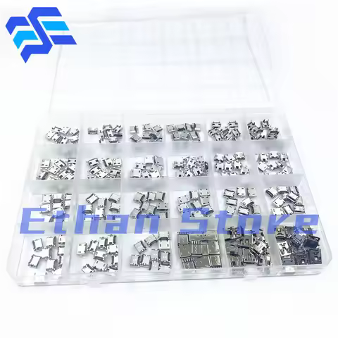 240Pcs/Box 24 Value Micro USB 5Pin Connector 24 Models Jack Socket Connectors Jack Set Connectors Fo