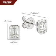 Top Cash Jewellery 10K Lab Grown Emerald Cut Diamond Earrings