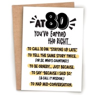 [Coisíní] 80th Birthday Card - Getting Old Humor - Earned The Right Sassy and Sarcastic Greeting Car