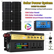 JOYUHON Solar Power Inverter System Kit 18W Solar Panel With 10000W Power Inverter DC12V TO AC220V 3