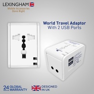 Lexingham World Travel Adaptor with 2 USB Ports - L5022