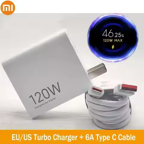 Xiaomi Original 120W Charger Turbo Fast Charge EU Adapter USB Type C Cable For Redmi Note 13 Pro Mi
