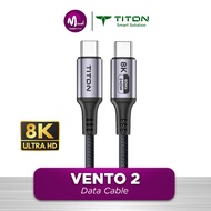 TITON Vento 2 Cables 240W 8K 60Hz 40Gbps USB 4.0 Gen3 USB-C to USB-C HDMI Charging SSD External Dock