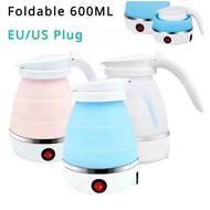 600ML Portable Travel Kettle Foldable Silicone Electric Kettle Mini Stainless Steel Kettle Travellin