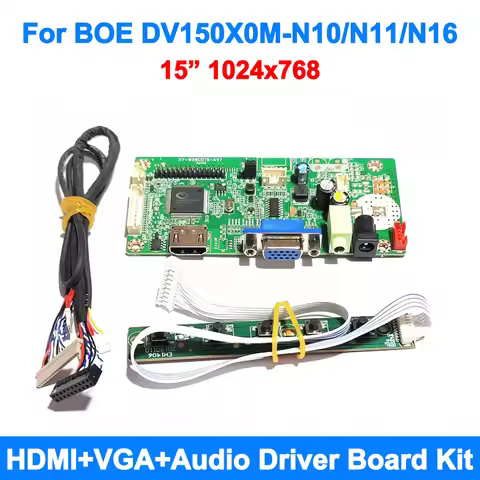 For 15 inch 1024x768 DV150X0M-N10 N11 N16 G150XG01 V3 LED Screen 20P LVDS HDMI VGA Audio laptop Disp