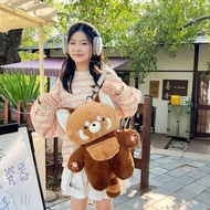 Halloween Cute Red PANDA Plush Backpack Lolita Furry Lesser PANDA Backpack Fashion Soft Fur Crossbod