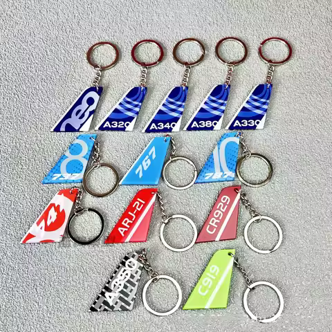 Creative Mini Airlines Aircraft Vertical Tail Keychain A320 A350 B787 B737 Bag Ornaments Auto Keyrin