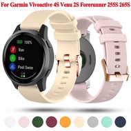 Rose Gold Buckle 20mm 18mm Silicone Watchband For Garmin Forerunner 265S 255S 158 55 Vivoactive 4S Venu 2S SQ2 Watch Wristband Loop Band Wrist Straps Bracelet