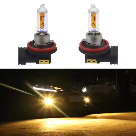2pcs H8 12V 55W 2300K Super Bright Halogen Bulb Golden Yellow Quartz Glass Car Headlight Lamp h8 55w