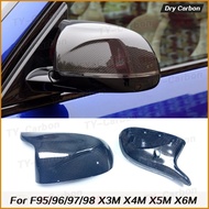 For BMW F97 X3M F98 X4M F95 X5M F96 X6M Dry Carbon Fiber Car Rearview Rear Mirror Cover Replacement 