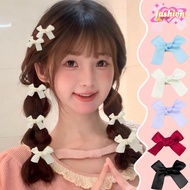 8Pcs/Set Colorful Bowknot Ribbon Hair Clips - Elegant Satin Hair Accessories - Girls Ponytail Holder