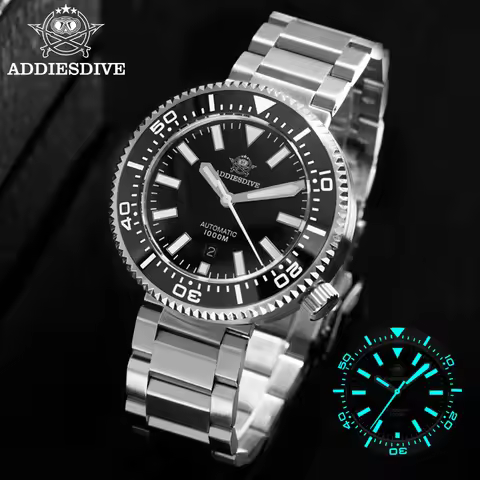 ADDIESDIVE Men's Luxury Watch 1000m Diver's Watch Waterproof Luminous Sapphire Glass Reloj Hombre Au