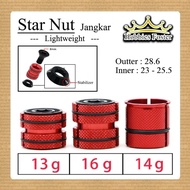 HBF Star Nut Headset Forkjangkar - Super Lightweight 10 grams 28.6mm Competible Carbon and Alloy/