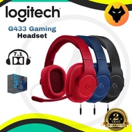 LOGITECH Gaming Headset G433 - 7.1 Surround Sound (Blue, Red, Black) (981-000693,670,654)