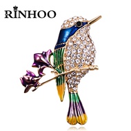Rinhoo Cute Vivid Flying Bird Brooches For Women Winter Animal Hummingbird Parrot Clothes Lapel Pins Buckle Party Casual Badge