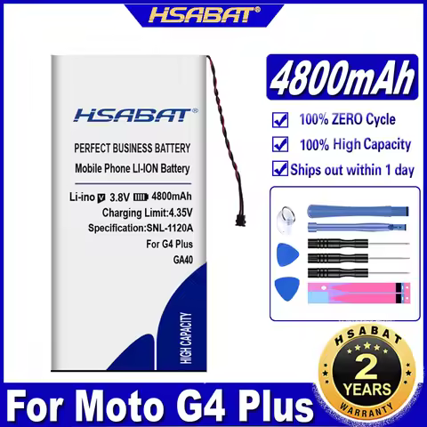 HSABAT 4800mAh GA40 Battery for Motorola Moto G4 / G4 Plus XT1625 XT1622 XT1642 XT1640 xt1626 XT1644