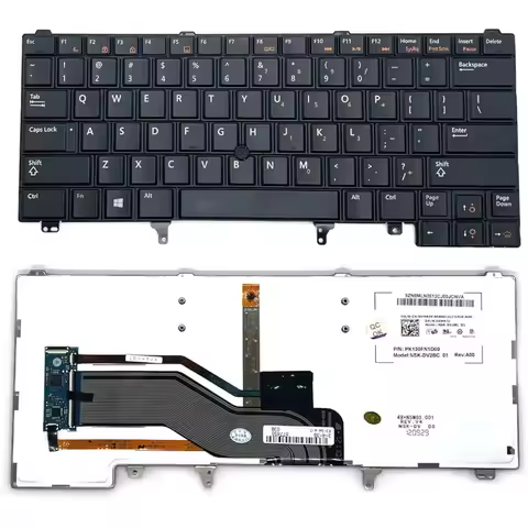 US Layout Replacement Keyboard with Backlight Pointer for Dell Latitude E5420 E5430 E6220 E6320 E633