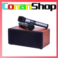 Wooden Speaker Ktv 50w High Power Home Theater Speaker + Two Microphone
