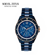 Solvil et Titus Perse Multi-Function Quartz in Blue Dial and Blue Stainless Steel Bracelet Women Watch W06-03248-004
