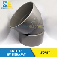 Keni 45 Degree 4" inch Knee/ 4 inch 45 Degree Socket Elbow/ 4" 45 PVC Knee/ 4 45 Bend 45