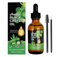 Castor Oil Jamaican Organic Castor Oil, Black Castor Oil Cold Pressed Unrefined Glass Bottle for Hair Growth, Body Care, Eyelashes and Eyebrows, Moisturizing Massage Oil