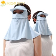 MXMUSTY Sunscreen Cooling Ice Silk Face Mask, Hanging Ear Neck Sunscreen UV Protection Face Mask, Veil Adjustable Breathable Ice Silk Ice Silk Veil Sunproof Mask Running