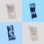 Hand-Woven Shawl Indigo Tie-Dye Fabric