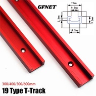 GFNET 1Pcs T-Track, 300-600mm Aluminium Alloy T-Slot Track,  Slide Guide Rail 19 Type 19x9.5mm T Sli