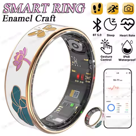 2026 New Color Enamel Craftsmanship Smart Ring Women For Android&IOS 5ATM Waterproof HRV Test Health