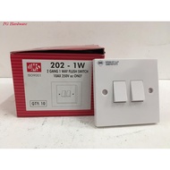 UMS 202-1W 2 Gang 1 Way Switch