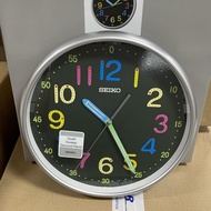 [TimeYourTime] Seiko Clock QXA793S Decorator Quiet Sweep Second Hand Colorful Analog Quartz Black Wall Clock QXA793SL