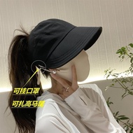 YQZhao Lusi Same Summer Duck Tongue Air Top Bucket Hat Korean Style Tie-up High Ponytail Sun Protection Uv Protection Fo