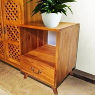 【吉迪市100%全柚木家具】PP049A 柚木單抽邊几 床頭櫃 木櫃 寢室