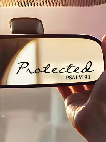 Bible Verse Mirror Sticker – "Psalm 91: Under Protection" Christian Vinyl Decal, Ideal for Female Dr